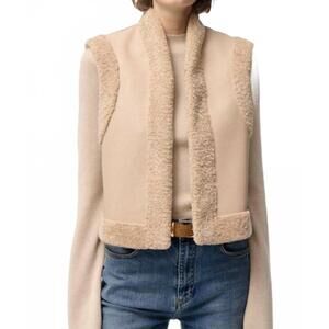 NEW VANESSABRUNO daman vest in biscuit